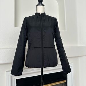 Halogen Women's Black Windbreaker Mock Neck Puffer Jacket Size M